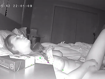 Abby Kiss gets caught and fingered before her shaved pussy is hidden on webcam