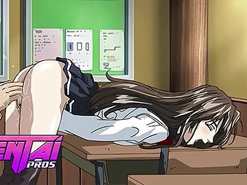 Stepbro & Anime College girl have a super-hot anime porn wish - Schoolgirl caresses her massive chisel on classmate's trotters