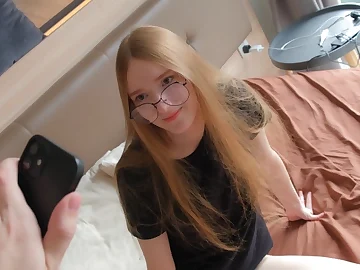 My stepsister is a sex industry star in glasses and enjoys it - Pov homemade reality pornography